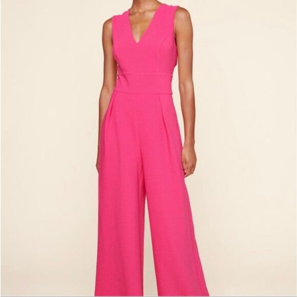 Sugar Lips Wide Leg Jumpsuit Size Small Hot Pink Fitted - Picture 1 of 9